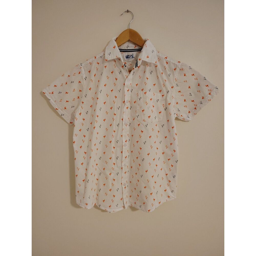 UZZI Mens Casual Button Down Hawaiian Preppy Beach Coastal